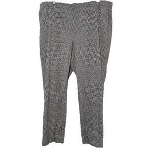 J.Jill Essential Slim Ankle Pants Womens 20 Black White Geometric Pull On